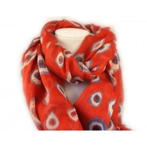 EVIL EYE COTTON SCARF RED